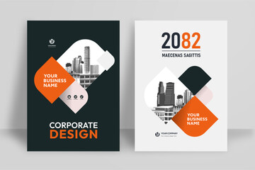 Business Report Cover Template – Orange Geometric Layout (A4)