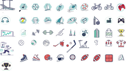 Naklejka premium set of sports & fitness icons