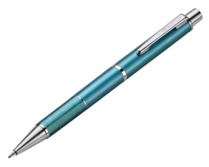 Elegant blue and green marbled design mechanical pencil isolated on transparent background