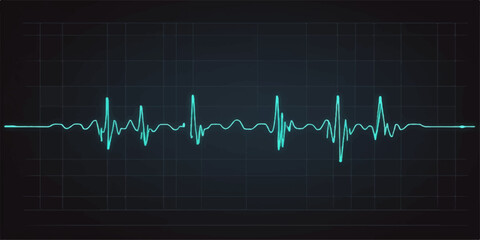 ECG heartbeat line graph on a monitor showing a green life pulse in medicine