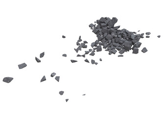 Concrete rock debris isolated transparent background 3d rendering PNG
