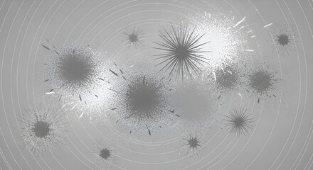 Abstract silver background with starbursts and circles for modern design and creative projects use case