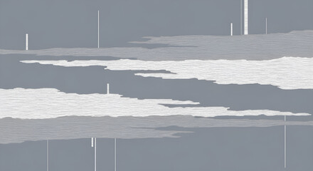 Abstract cloudscape painting modern art gray white minimalist design wall art home decor contemporary artwork