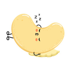 Cute potato chip character sleeping soundly