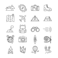 Fototapeta premium Travel, Tourism & Adventure Line Icons