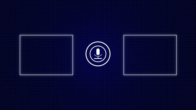 communication sound call recording, audio sound waves and technology record signal