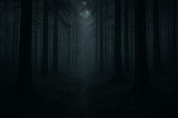Fototapeta premium dark forest, at night