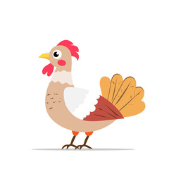 Festive turkey bird thanksgiving day illustration flat vector