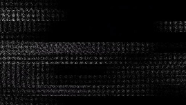 Analog VHS Retro Rewind Loop background. Moving banner with lines of interference and glitches on screen while rewinding video. Glitch