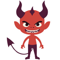 devil cartoon with red horns