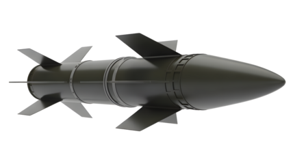 Powerful missile weapon with aerodynamic fins and pointed nose cone ready for strategic deployment and defense operations