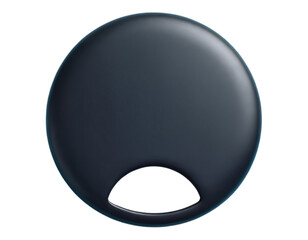 Glossy Dark Gray/Black Circular Keychain or Tracker Icon