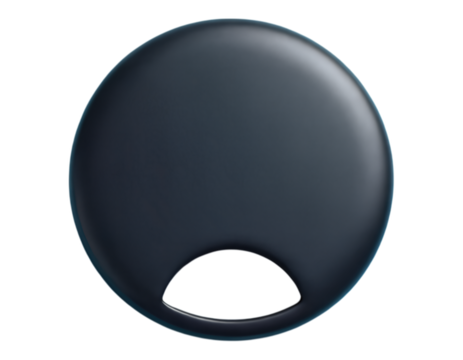 Glossy Dark Gray/Black Circular Keychain or Tracker Icon