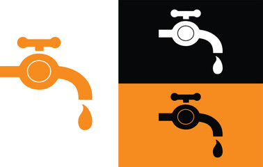 Dripping Faucet Water Drop Icon Set