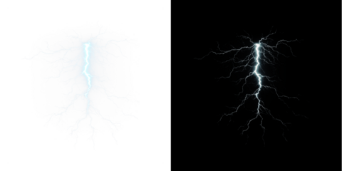 Png Lightning Bolt PNG Overlay for Thunderstorms on transparent background