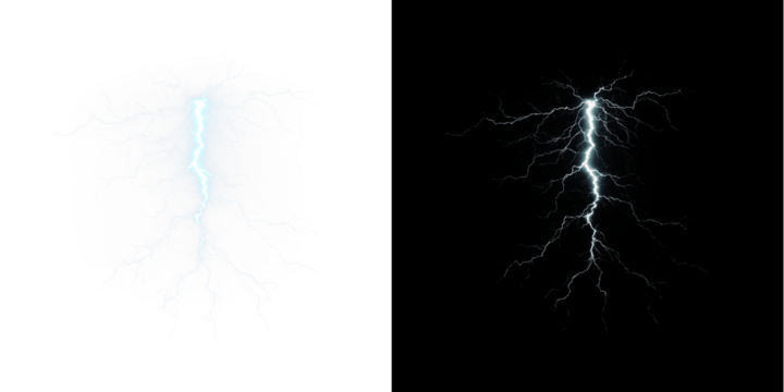 Png Lightning Bolt PNG Overlay for Thunderstorms on transparent background