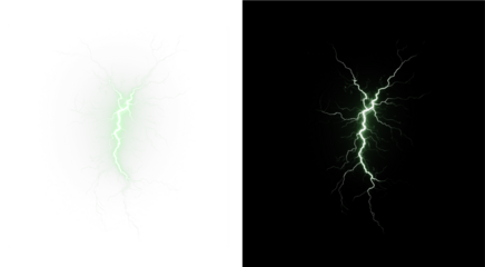 Png Green Lightning Electric Overlay PNG on transparent background