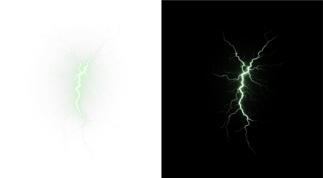 Png Green Lightning Electric Overlay PNG on transparent background