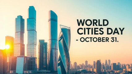 World cities day celebrated on october 31st with modern skyscrapers