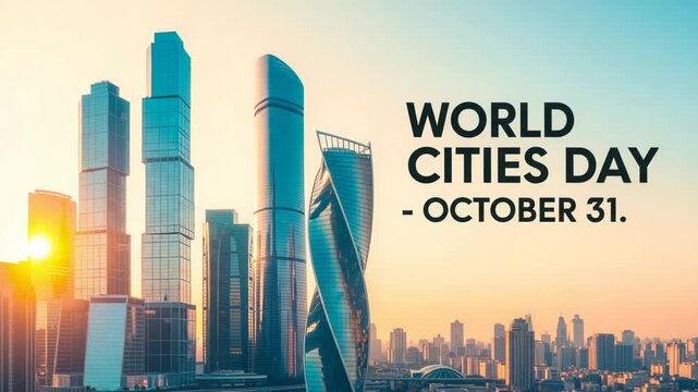 World cities day celebrated on october 31st with modern skyscrapers