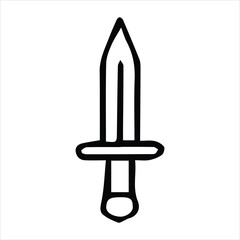 Simple Sword Line Icon Vector Illustration