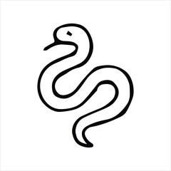 Simple Snake Line Icon Vector Illustration