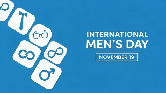 International mens day celebrated on november 19 with symbolic icons
