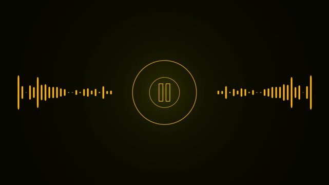 Music waves and push, audio sound waves and technology record signal