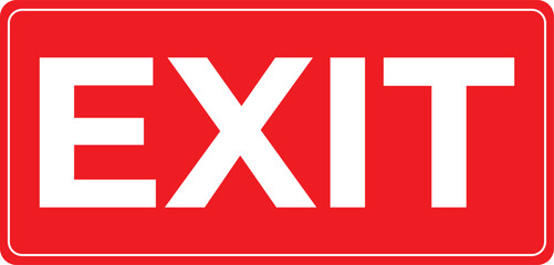 Warning plate red exit sign vector Illustration Isolated on transparent background. eps 10.