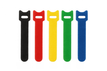 Colorful hook and loop straps for cable management