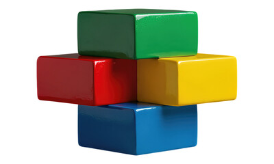 Obraz premium Glossy Yellow Cube Stack with Transparent Background, 3D Realism Design Element