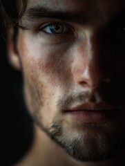 Obraz premium Close-Up Portrait of Young Male Model