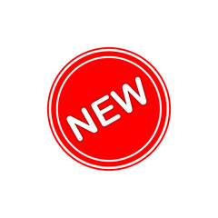 New item badge red circle icon for fresh product label vector sticker