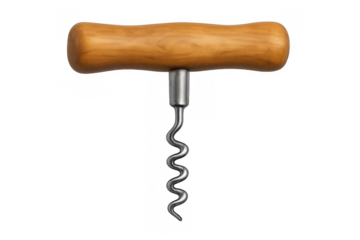 Corkscrew opener with wooden handle for wine