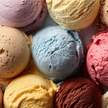 Colorful Ice Cream Scoops Background