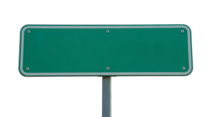 Blank green road sign ready for your custom text, perfect for navigation and directional information