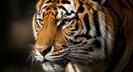 Fototapeta premium Close-up of a majestic tiger in natural habitat