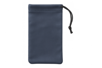 Navy blue fabric drawstring pouch for eyeglasses protection
