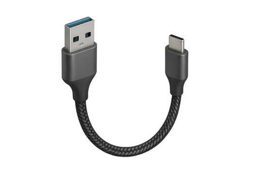 Usb-a to usb-c braided connecting cable