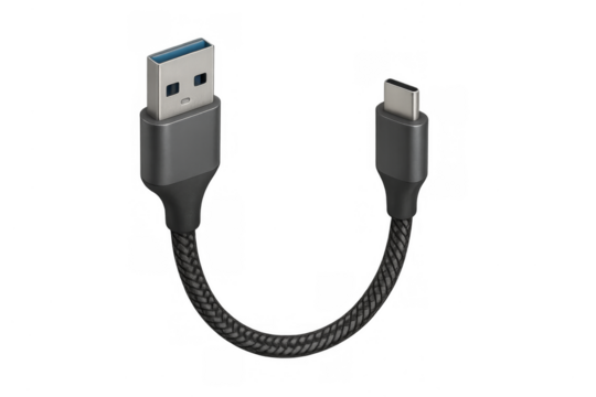 Usb-a to usb-c braided connecting cable