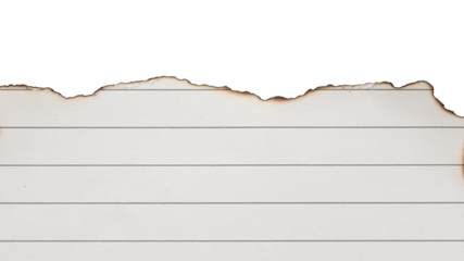 set of burn lined paper with burnt edges isolated on transparent background,note paper message office business tag sign frame,burn piece of paper