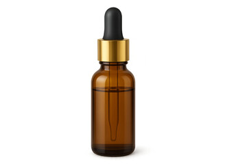 Brown glass dropper bottle with serum oil
