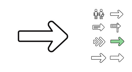 A collection of various arrow icons indicating direction and progression.
