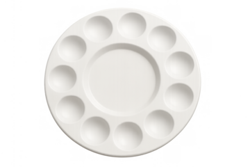 White round artist paint palette mixing paint
