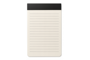 Lined notepad with blank paper for notes