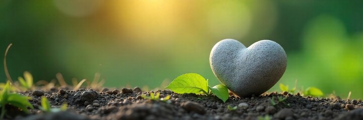 Serene Heart Shaped Object in Tranquil Nature Scene Meditation, Wellness, and Mindfulness