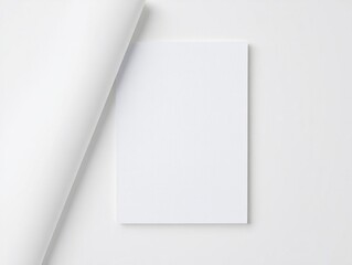 Naklejka premium Paper, white, smooth, texture, edges, minimal, clean, stationery, sheet, blank, quality, soft, crisp, professional, writing, drawing, art, craft, design, office, school, note, journal, print, elegant,