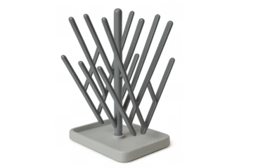 Bottle drying rack with tree shape on transparent background