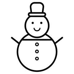 Black and White Snowman Icon with Top Hat Keywords: snowman, icon, winter, christmas, holiday