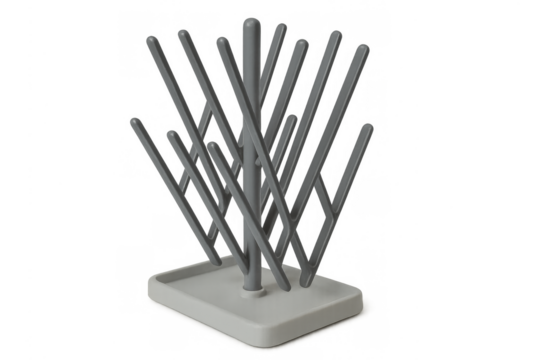 Bottle drying rack with tree shape on transparent background